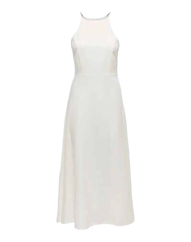 ONLY ONLELENE SL LONG LINEN BL DRESS TLR 15370406-Cloud Dancer OffWhite