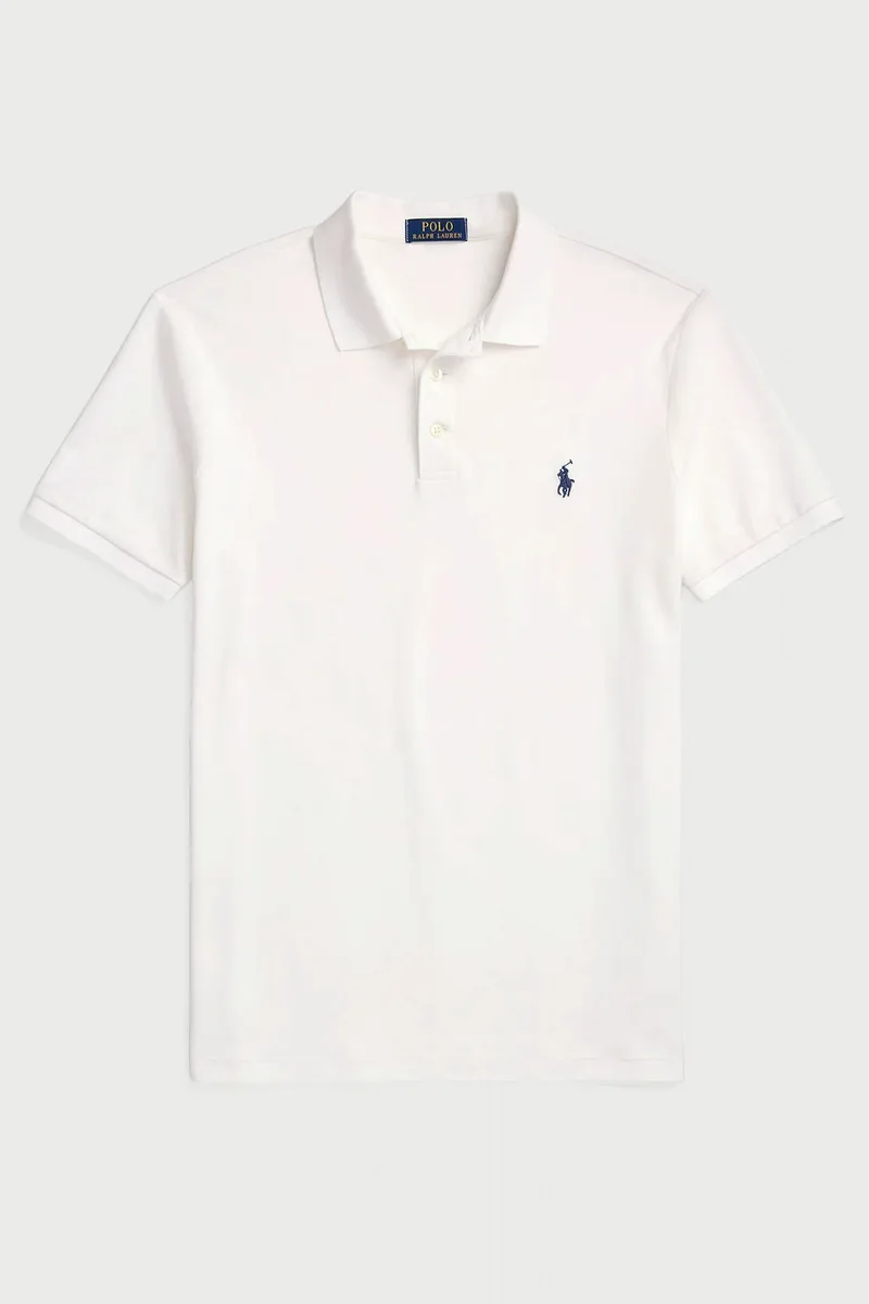 RALPH LAUREN POLO CUSTOM SLIM FIT STRETCH MESH LOGO ΛΕΥΚΟ