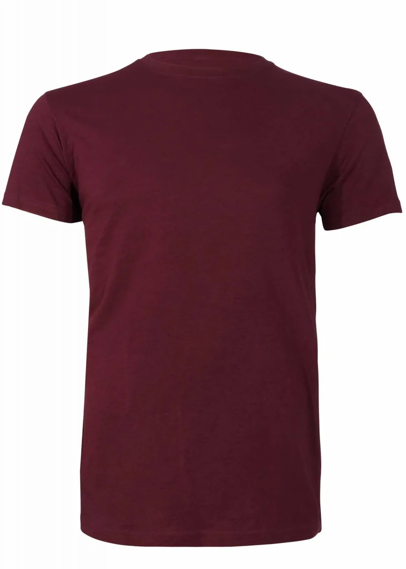 Ανδρικό t-shirt κοντό μανίκι λαιμόκοψη. Basic Collection ΜΠΟΡΝΤΩ