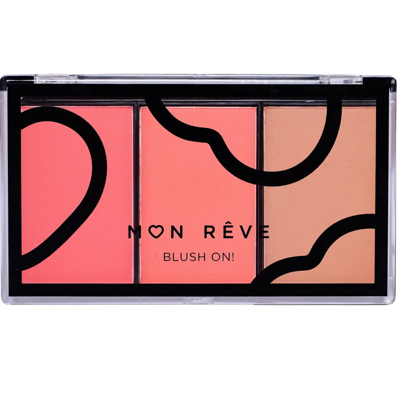 Mon Reve Blush On! Trio Palette Τριπλή Παλέτα Ρουζ 3 x 3,3g - No 01 Peachy