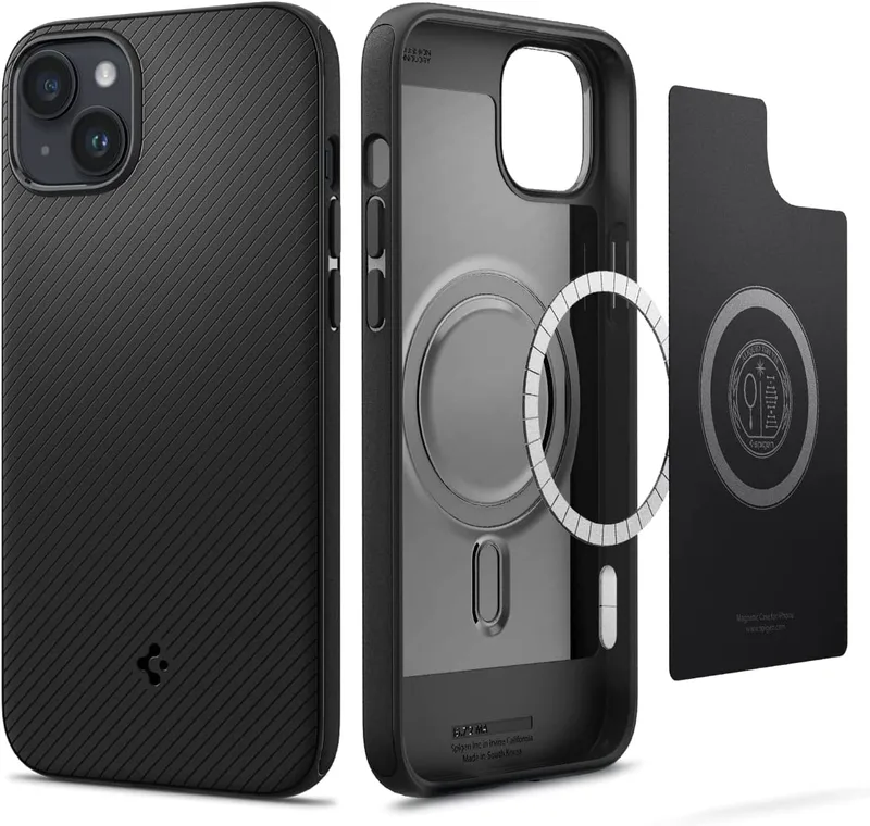 Spigen Mag Armor MagFit - Θήκη Σιλικόνης MagSafe Apple iPhone 15 Plus / 14 Plus - Matte Black (ACS04918)
