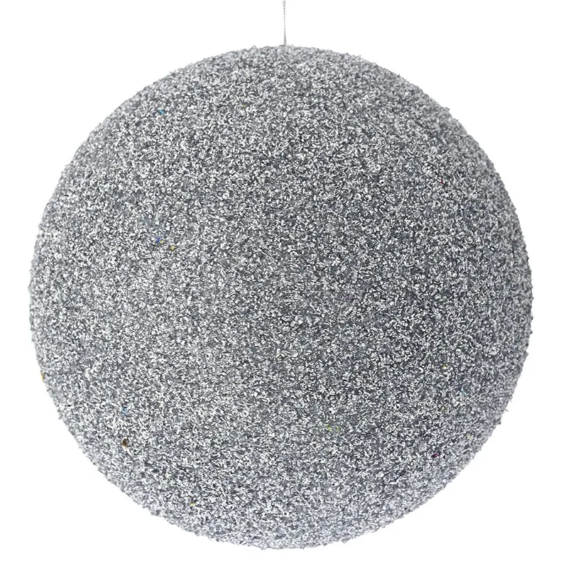 Χριστουγεννιάτικη Μπάλα Polyfoam Glitter Ασημί 25εκ. iliadis 83554 (Σετ 2 Τεμάχια) (Ύφασμα: Polyester, Χρώμα: Ασημί ) - Iliadis - il_83554