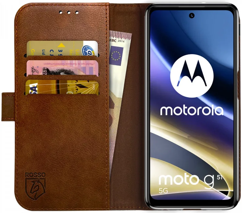 Κόκκινο Element PU Θήκη Πορτοφόλι Motorola Moto G51 5G - Brown (8719246353680)