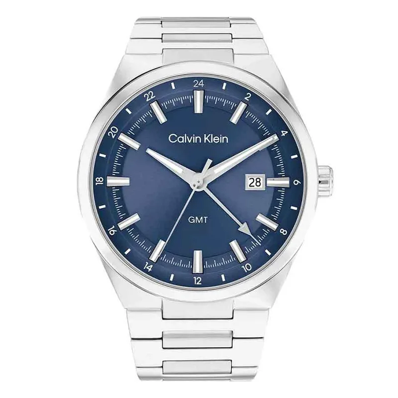CALVIN KLEIN Distinguish GMT Silver Stainless Steel Bracelet 25200488