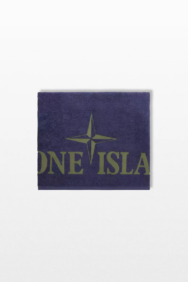STONE ISLAND Ανδρικό Μπλε Terry Cloth Beach Towel