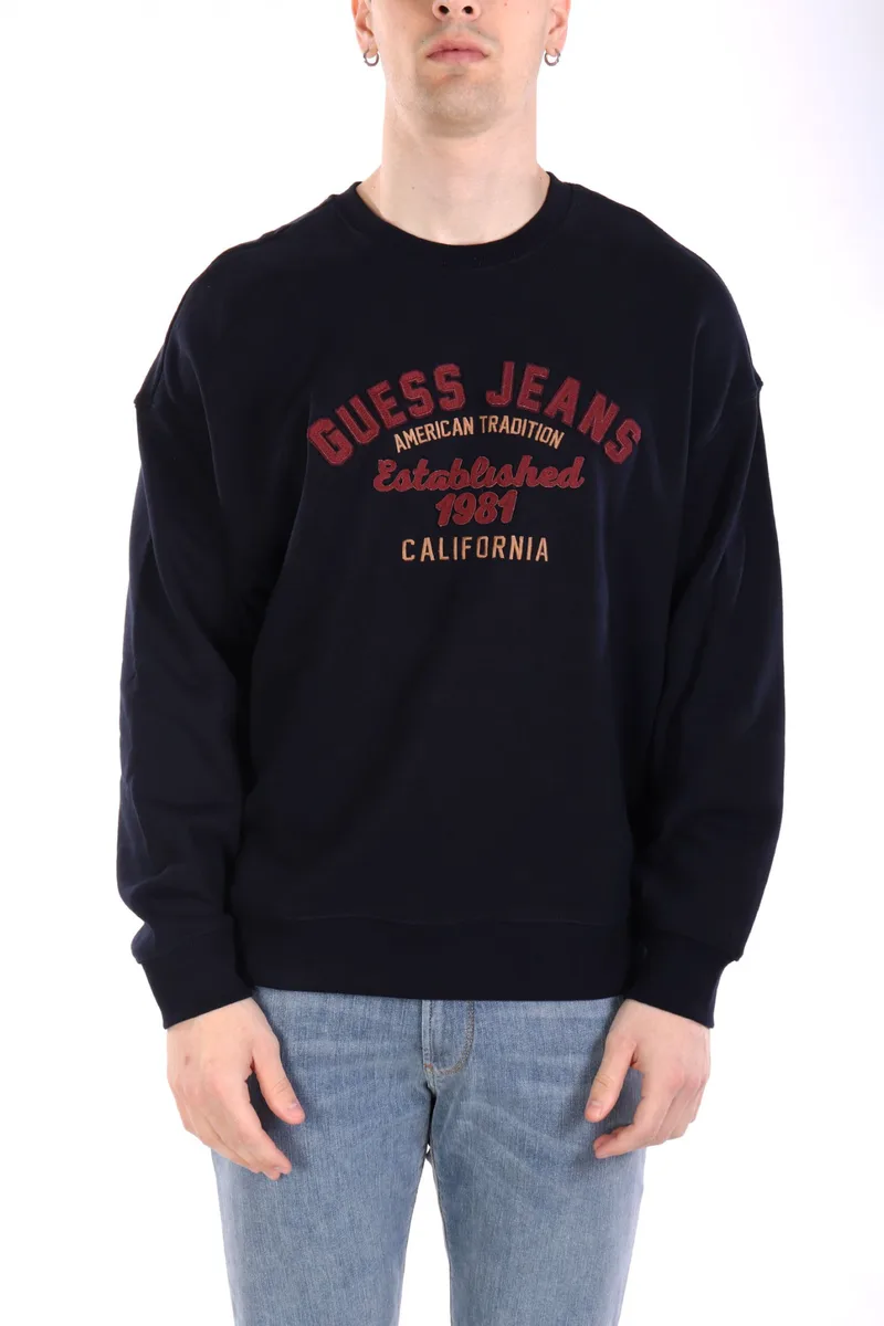 GUESS JEANS ΦΟΥΤΕΡ CREW NECK OVERSIZED LOGO ΜΠΛΕ