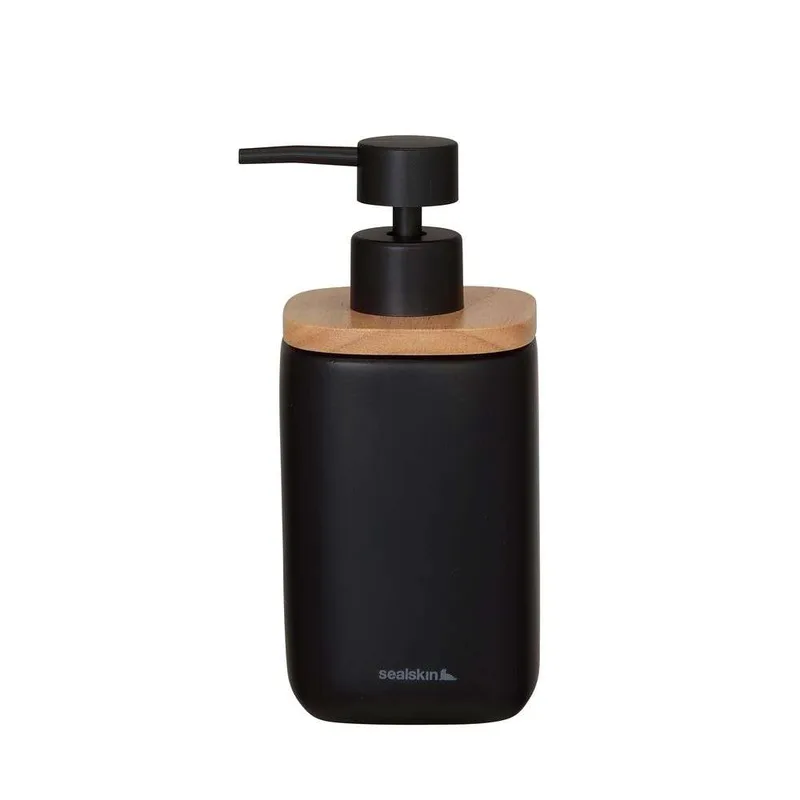 Ντισπένσερ Κεραμικό 200ml-7,6x7,6x17εκ. Mind Black Sealskin 800055 (Υλικό: Κεραμικό, Χρώμα: Μαύρο) - sealskin - sl-800055