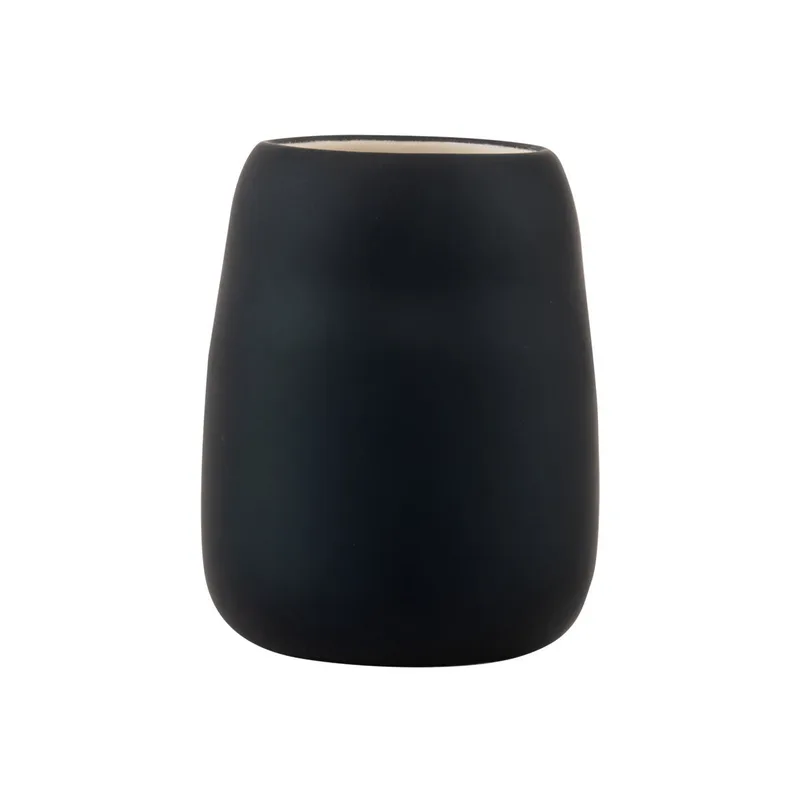 Ποτηροθήκη Κεραμική Fjord Soft Black 8,5x8,5x12,2εκ. Estia 02-37345 (Υλικό: Κεραμικό, Χρώμα: Μαύρο) - estia - 02-37345