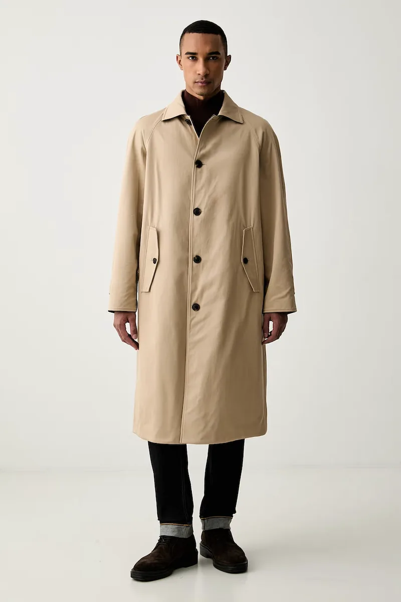Trussardi διπλής όψης παλτό ανδρικό μάλλινο