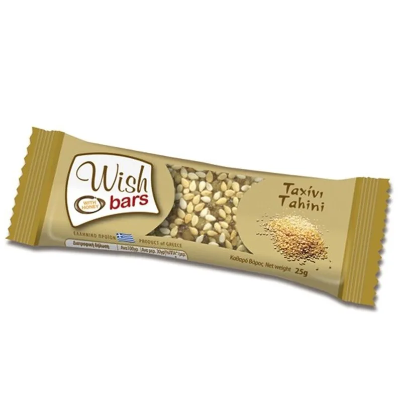 Wish Bars Cereals, Nuts & Tahini Μπάρα Υγιεινής Διατροφής Χωρίς Ζάχαρη με Δημητριακά, Ξηρούς Καρπούς & Ταχίνι 25g