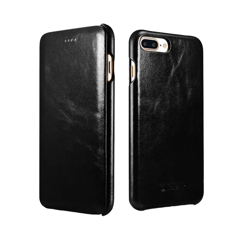 iCarer Vintage Series Side-Open Δερμάτινη Θήκη iPhone 8 Plus / iPhone 7 Plus - Black (RIP7002BL)
