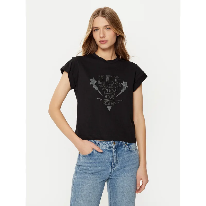 Guess T-Shirt W5RI06 I3Z14 Μαύρο Regular Fit