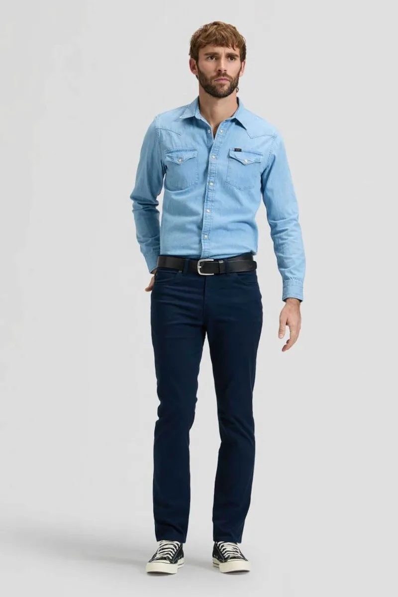 Lee® ανδρικό τζιν παντελόνι πεντάτσεπο Slim Fit "Mvp" - 112376323 Μπλε Σκούρο