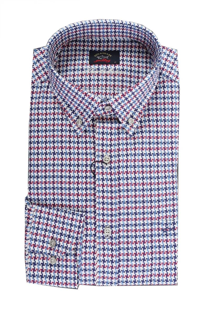 PAUL&SHARK ΠΟΥΚΑΜΙΣΟ BUTTON DOWN JFIT ΜΙΚΡΟΣΧΕΔΙΟ MΠΛΕ