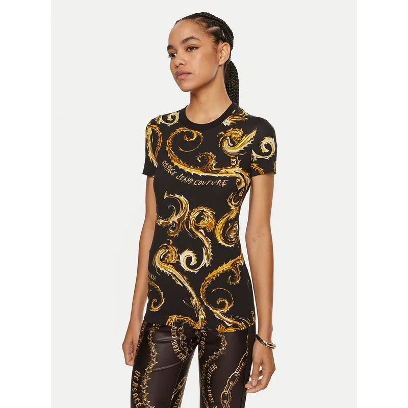 Versace Jeans Couture T-Shirt 77HAH608 JS409 Μαύρο Slim Fit
