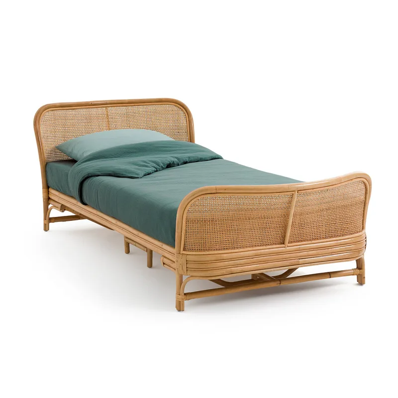 Κρεβάτι και τάβλες από ρατάν Μ97xΠ217xΥ70cm