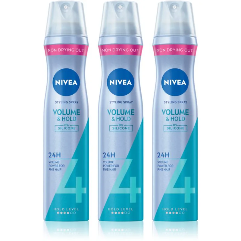 NIVEA Volume Care λακ μαλλιών για αύξηση του όγκου 3 x 250 ml