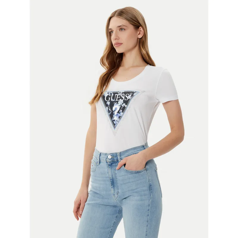 Guess T-Shirt W5RI00 J1314 Λευκό Regular Fit