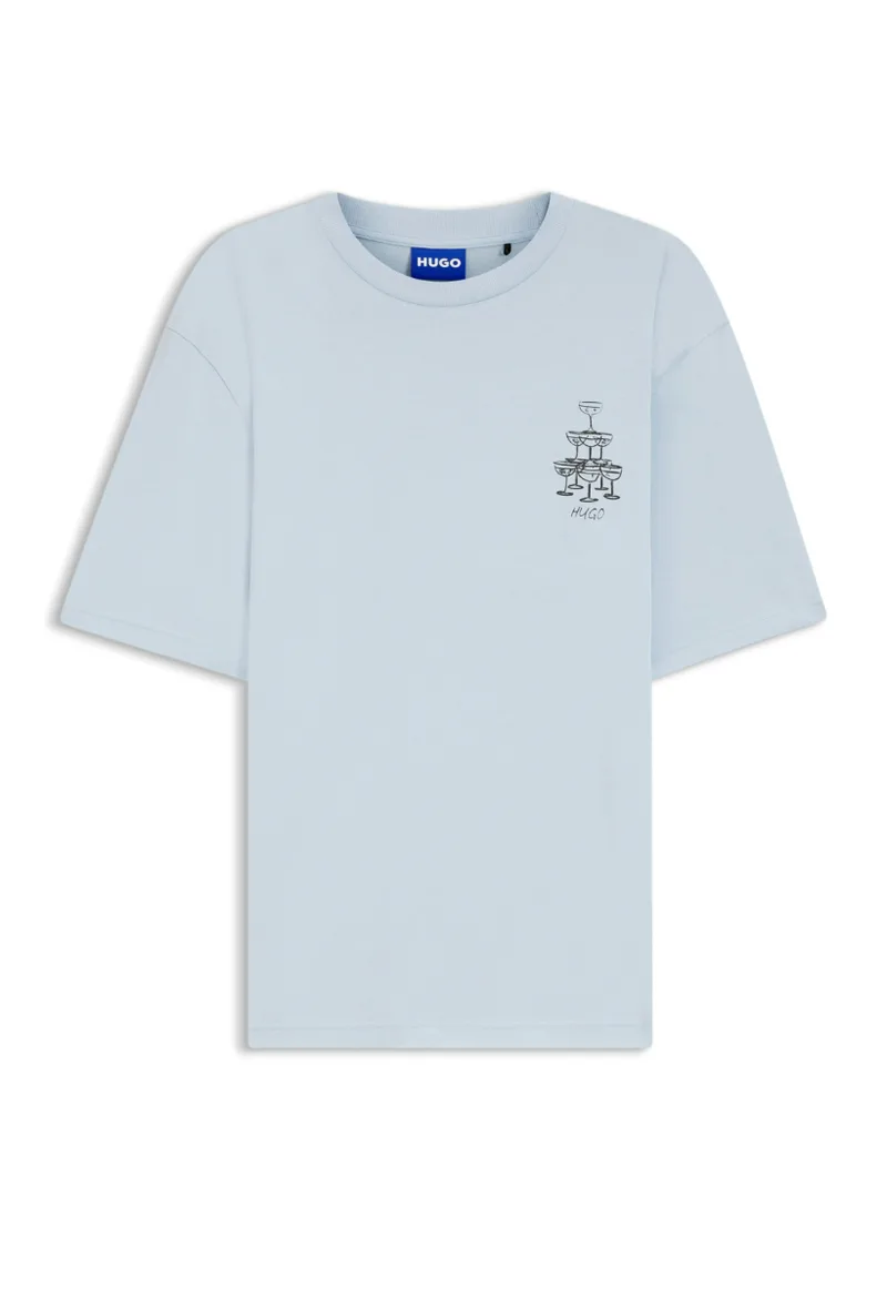 ΑΝΔΡΙΚΟ T-SHIRT HUGO NUCAVO ΚΟΝΤΟΜΑΝΙΚΟ ΓΑΛΑΖΙΟ