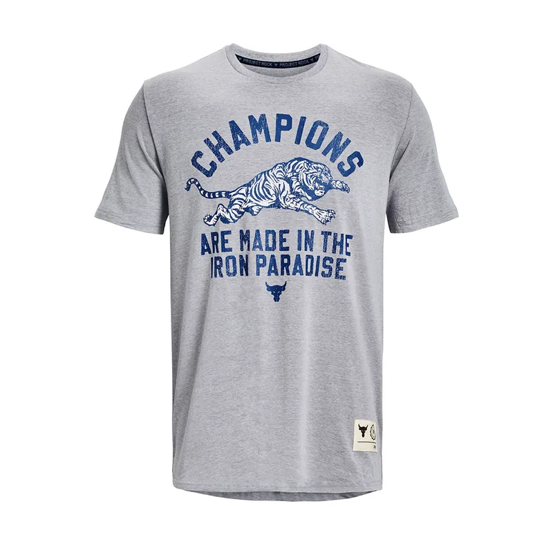 T-shirt Under Armour Project Rock Champ Ss Gray XL