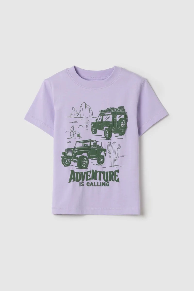 OVS παιδικό T-shirt με print Regular Fit - 002262632 Λιλά