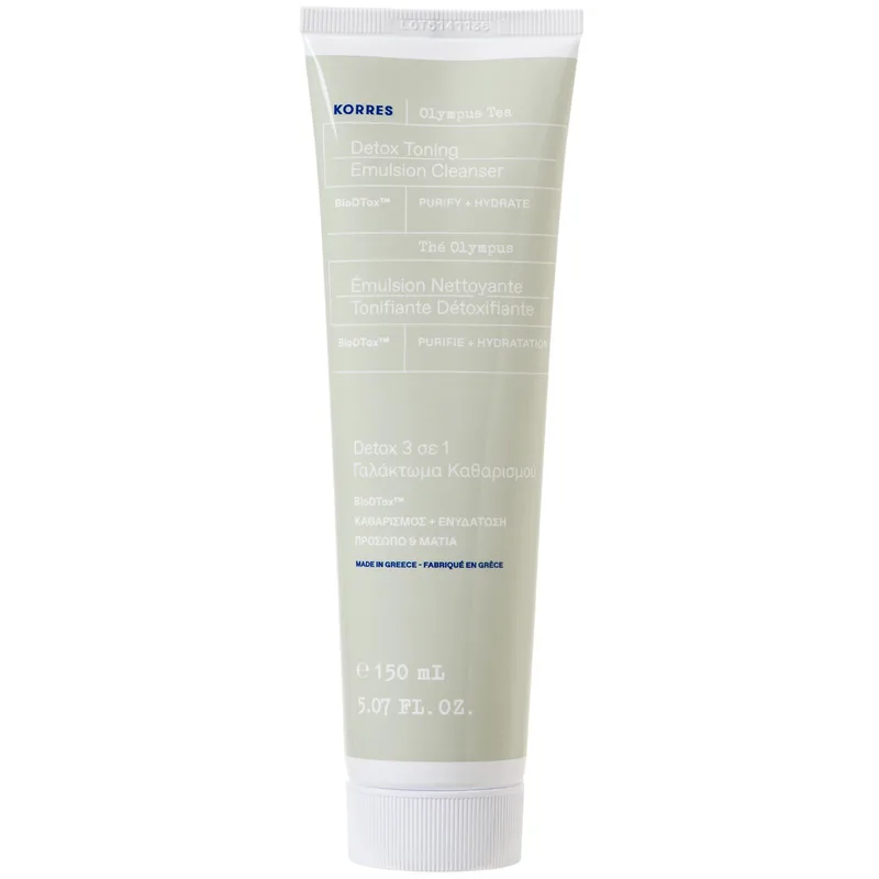Korres Olympus Tea Detox Toning Emulsion Cleanser 3 in 1 Γαλάκτωμα Καθαρισμού Προσώπου 3 σε 1 για Καθαρισμό, Τόνωση & Ντεμακιγιάζ 150ml