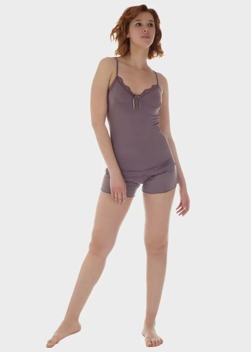 Γυναικείο baby doll μονόχρωμο λεπτή τιράντα. ΛΙΛΑ