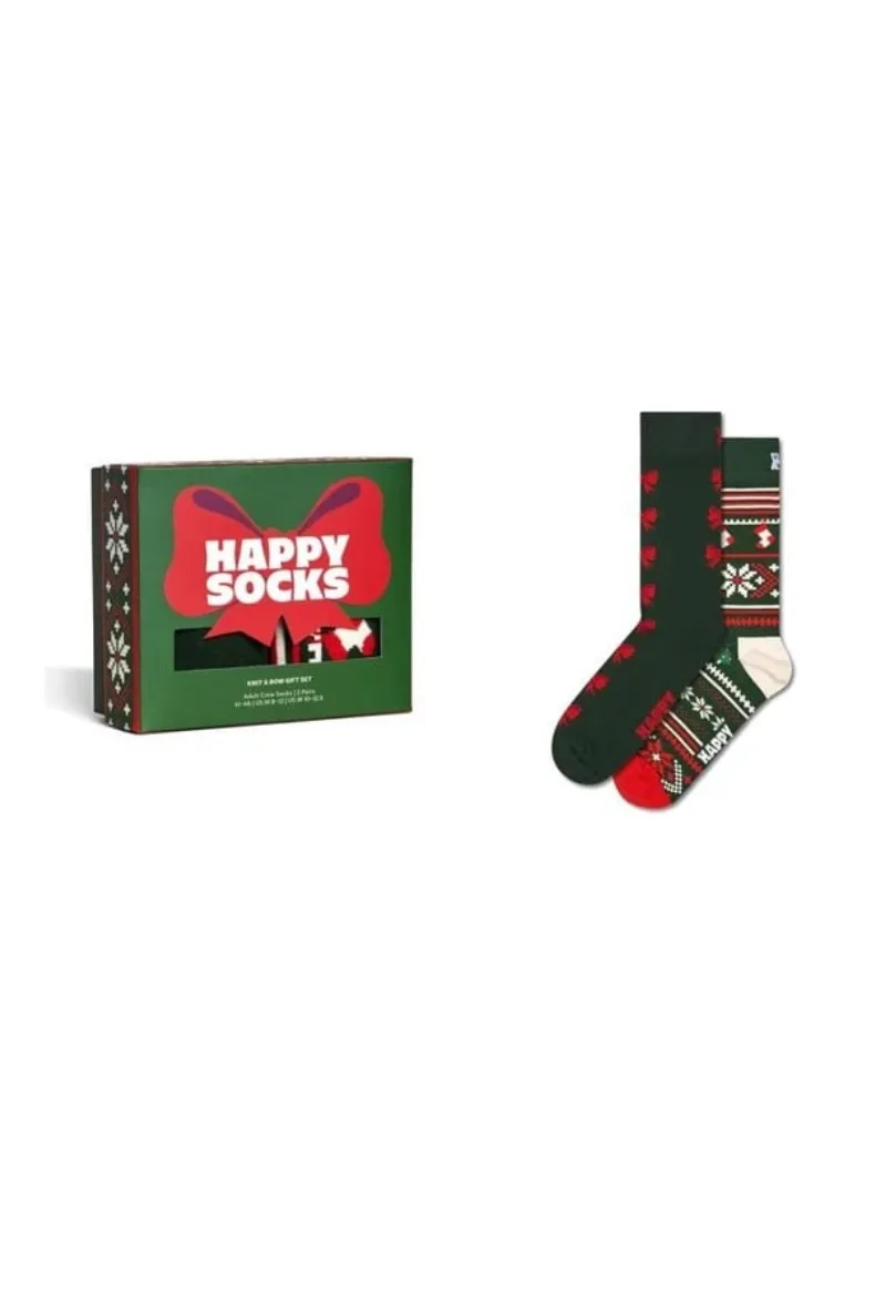 UNISEX ΚΑΛΤΣΕΣ 2-PACK KNIT AND BOW ΣΕΤ ΔΩΡΟΥ HAPPY SOCKS ΠΟΛΥΧΡΩΜΟ