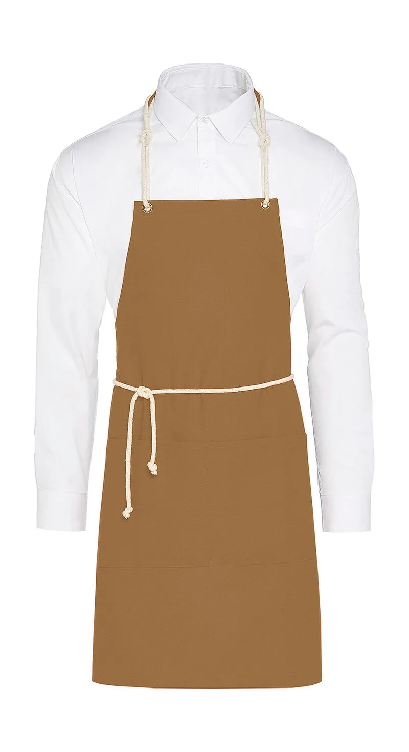 Ποδιά Λαιμού Corsica Canvas με Τσέπη SG Accessories - BISTRO JG15P-CA-Bib Caramel