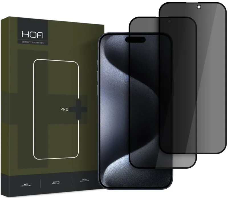 Αντιχαρακτικό Γυαλί Προστασίας Apple iPhone 16 - Hofi Anti Spy Pro+ Tempered Glass Privacy Full Face Απορρήτου Οθόνης - 2 Τεμάχια - Black (5906302310869)
