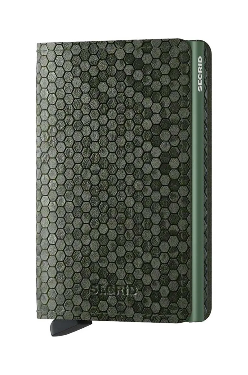 Δερμάτινο πορτοφόλι Secrid Slimwallet Hexagon Green