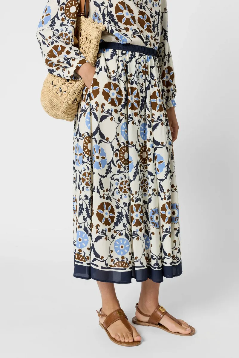Gerard Darel Γυναικεία Maxi Φούστα Floral Flared Fit Με Vegetal Print