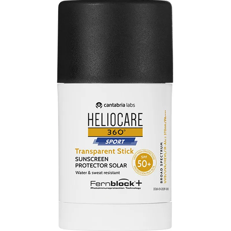Heliocare 360 Sport Spf50+ Transparent Stick Sunscreen Αντηλιακό Διάφανο Στικ Προσώπου Πολύ Υψηλής Προστασίας Κατάλληλο για Υπαίθριες Δραστηριότητες 25g