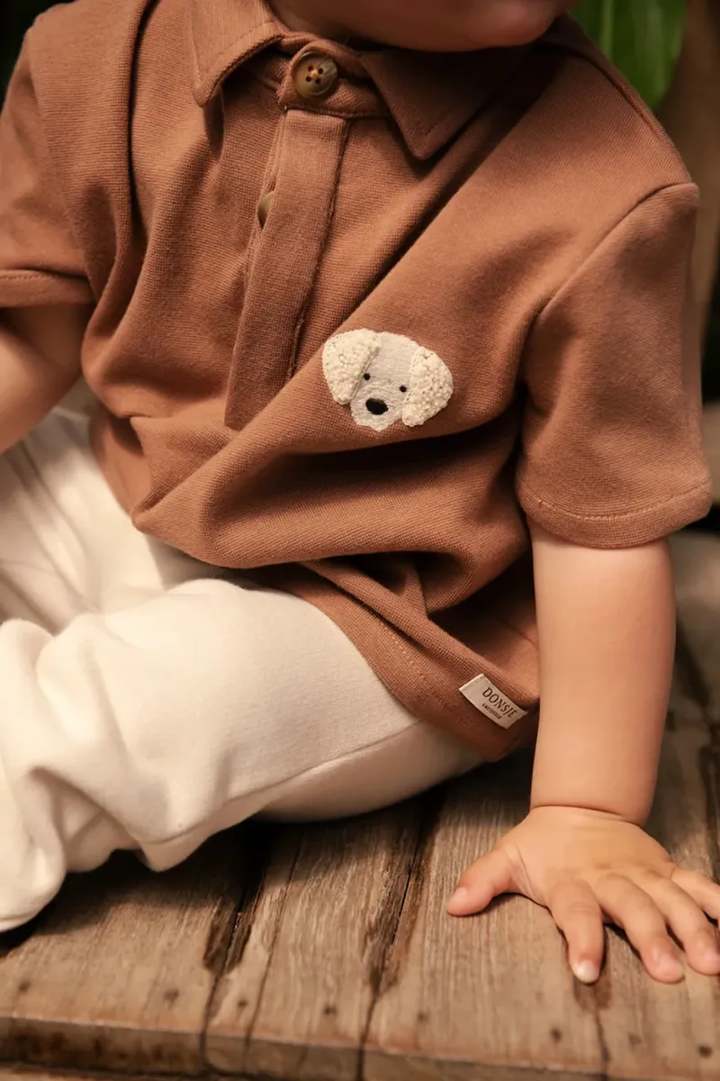 Παιδικό πουκάμισο πόλο Donsje Wouti Shirt Golden Retriever