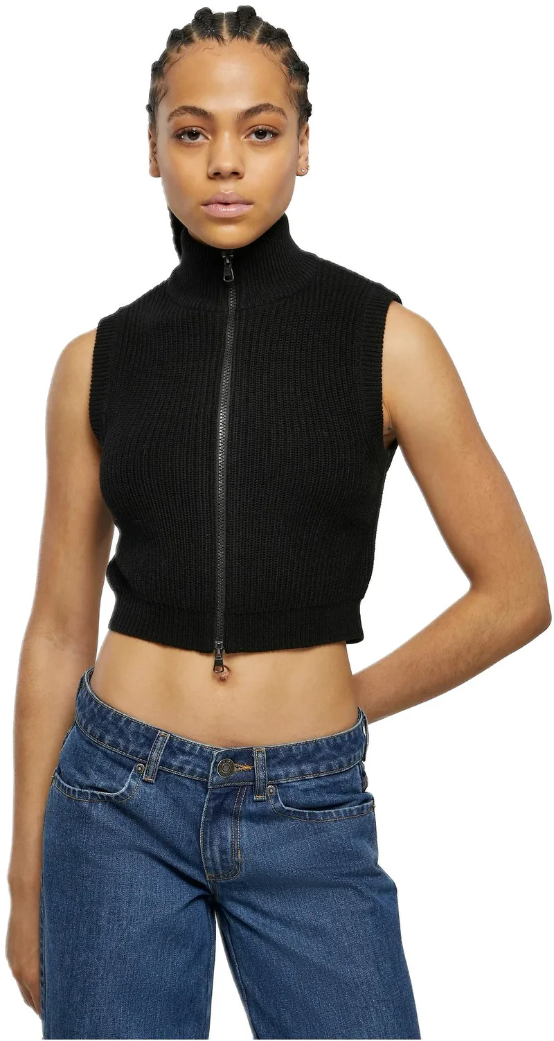 Ladies Short Knit Vest Urban Classics TB6083-00007 black