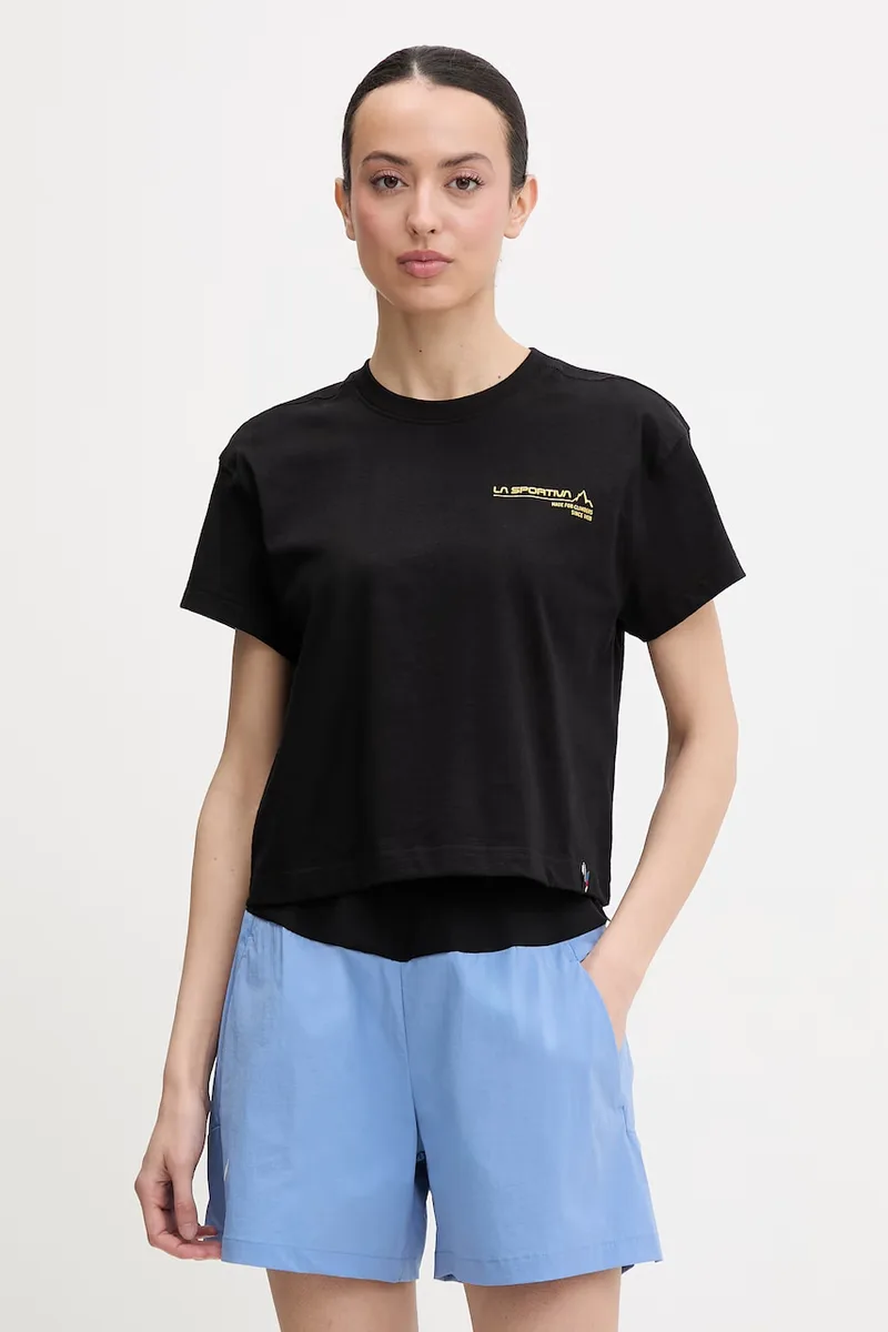 La Sportiva Τ-shirt πεζοπορίας γυναικείο βαμβακερό Since 1928 Crop
