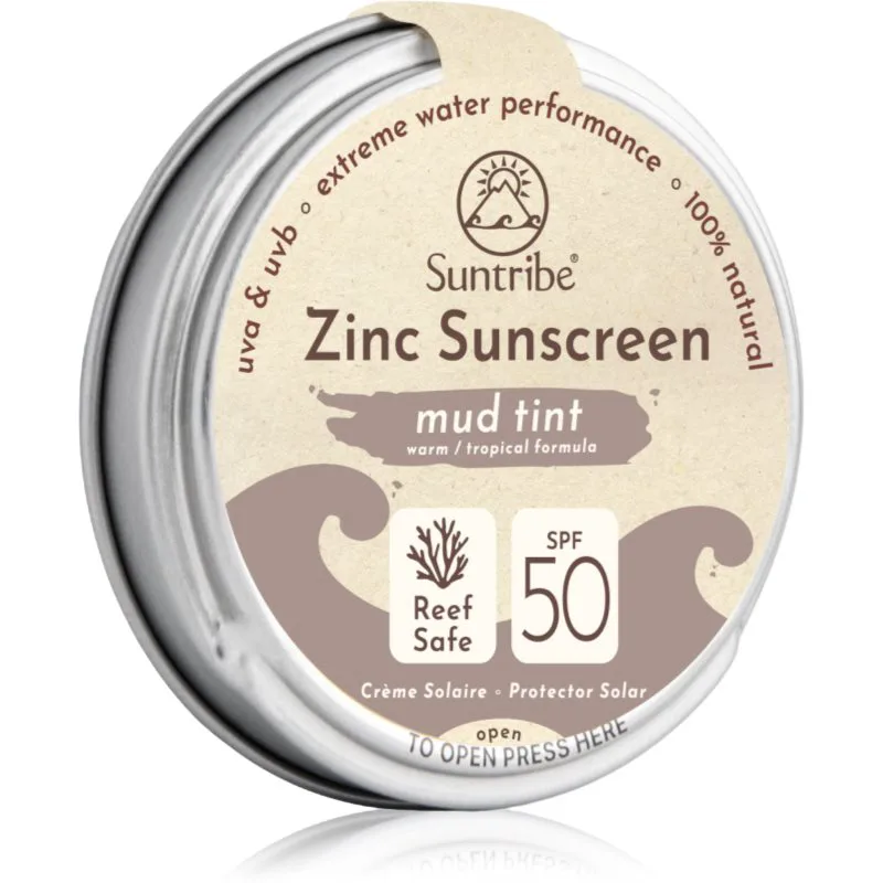 Suntribe Zinc Sunscreen μεταλλική προστατευτική κρέμα γιαι πρόσωπο και σώμα SPF 50 Mud Tint 45 γρ
