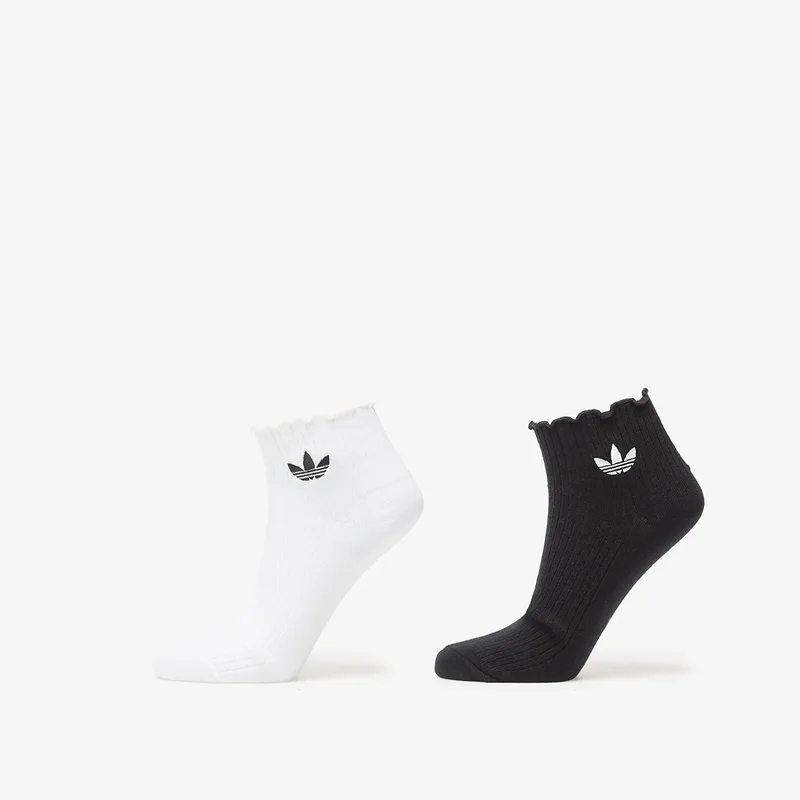 adidas Ruffle Quarter Socks White/ Black L