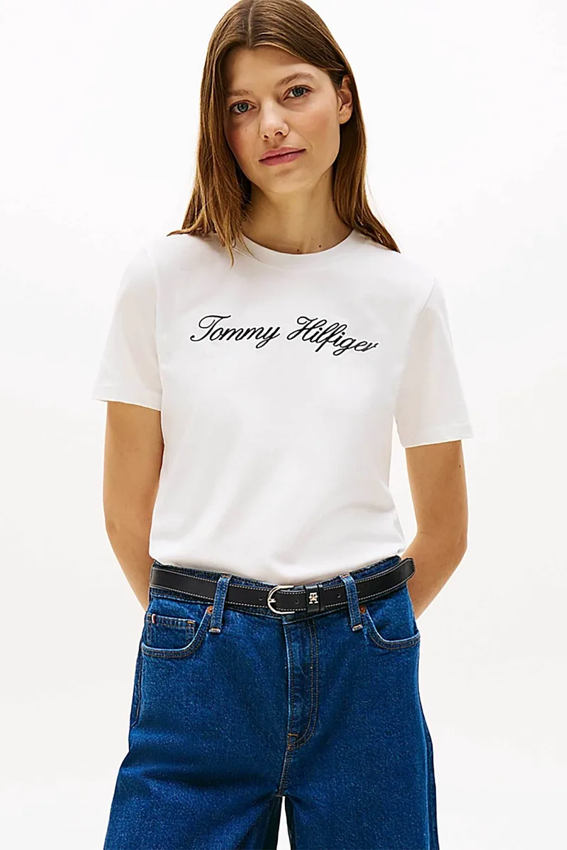 Tommy Hilfiger γυναικείο T-Shirt με λογότυπο - WW0WW43459 Εκρού