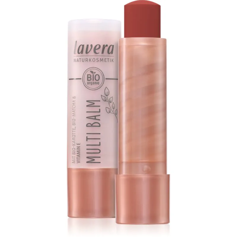 Lavera Multi Balm πολυλειτουργικό βάλσαμο για χείλη και πρόσωπο απόχρωση 01 Sunset Red 4.5 γρ
