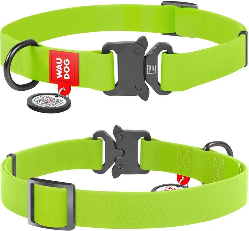 ΠΕΡΙΛΑΙΜΙΟ WAUDOG LIME GREEN METAL FASTEX (25MM / 35-58CM)