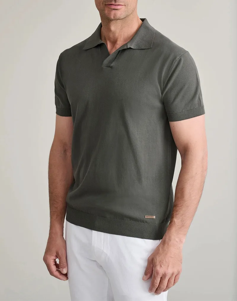 NAVY&GREEN ΠΛΕΚΤΟ POLO, KONTO MANIKI 24AR.981/PLV.1-OLIVE BROWN Olive