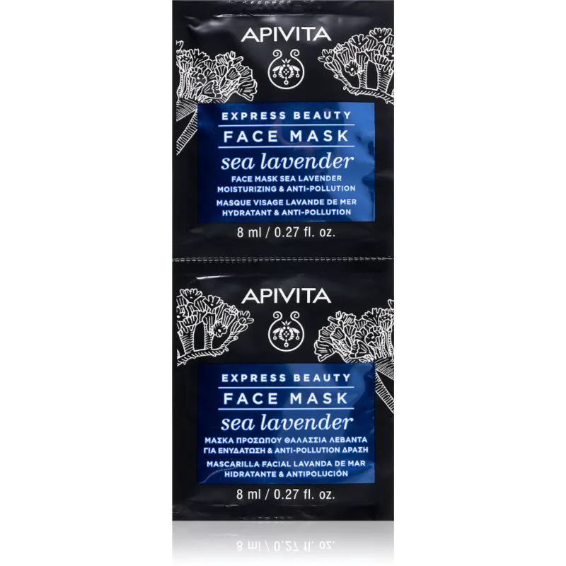 Apivita Express Beauty Moisturizing Face Mask Sea Lavender μάσκα προσώπου με ενυδατικό αποτέλεσμα 2x8 ml