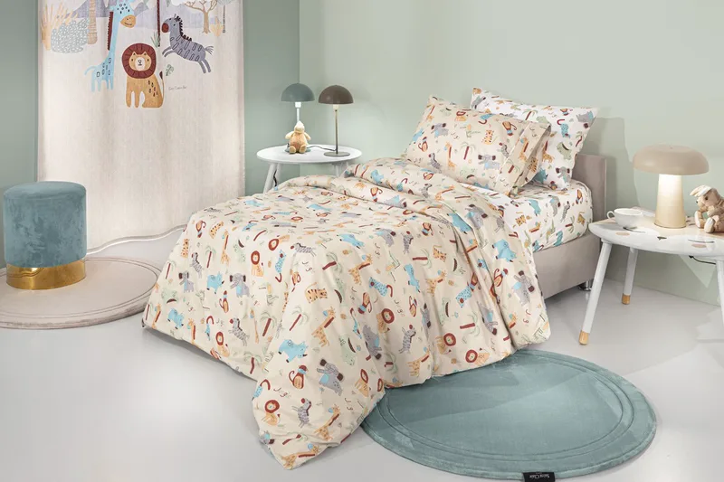 Σετ Παιδικά Σεντόνια Μονά 3 Τεμαχίων Guy Laroche Jungle Natural 165x250
