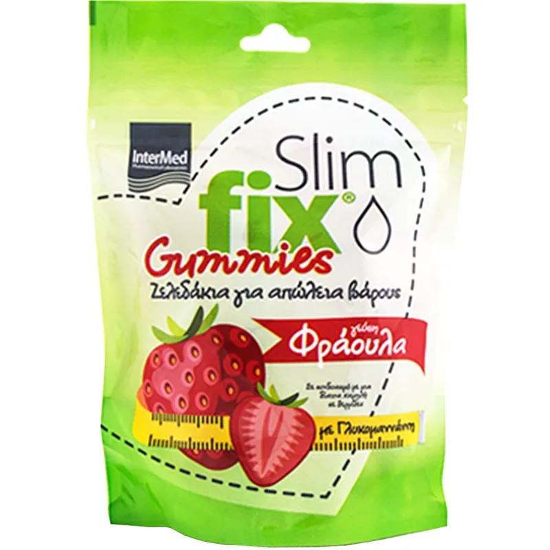 Intermed Slim Fix Gummies Συμπλήρωμα Διατροφής με Γλυκομαννάνη για Απώλεια Βάρους με Γεύση Φράουλα 42 Ζελεδάκια