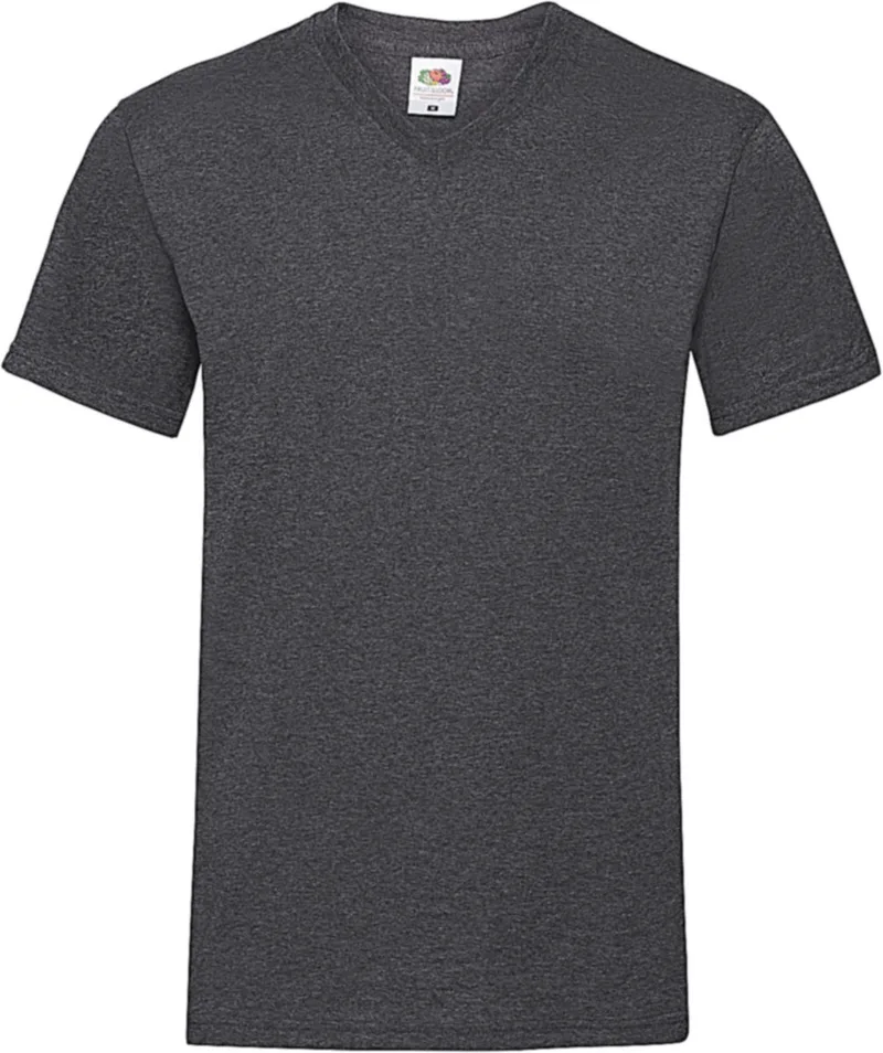 V-Neck T-Shirt Valueweight Fruit of the Loom 61-066-0 Dark Heather Grey