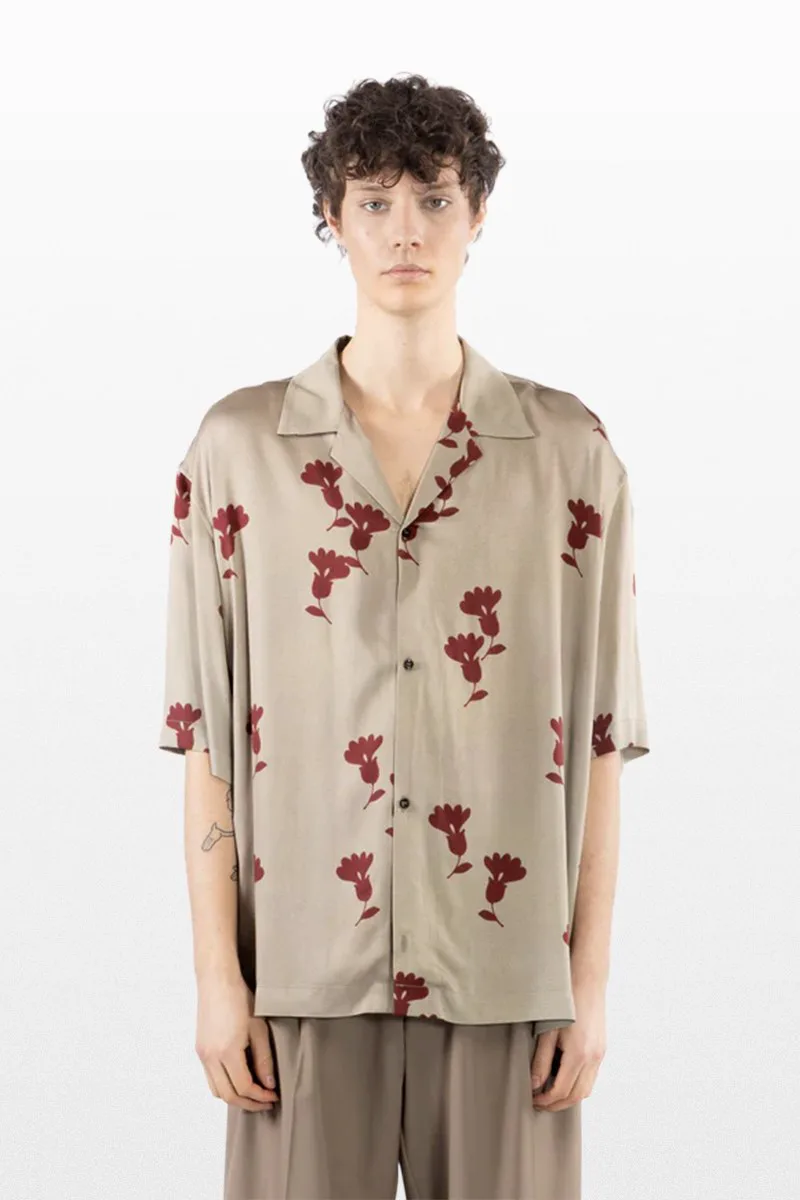 I'M BRIAN Ανδρικό Πολύχρωμο Flowing Open Neck Shirt