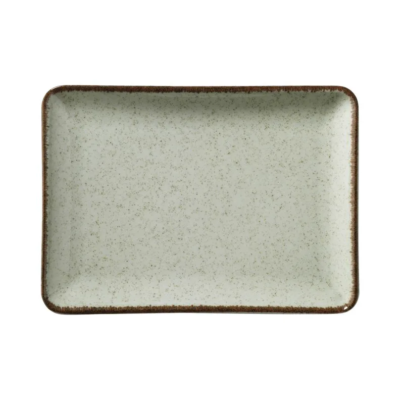 Πιατέλα Σερβιρίσματος Πορσελάνης Green Tan Kutahya 18x13εκ. KXOD34018 (Σετ 2 Τεμάχια) (Υλικό: Πορσελάνη, Χρώμα: Πράσινο ) - KUTAHYA PORSELEN - KXOD34018