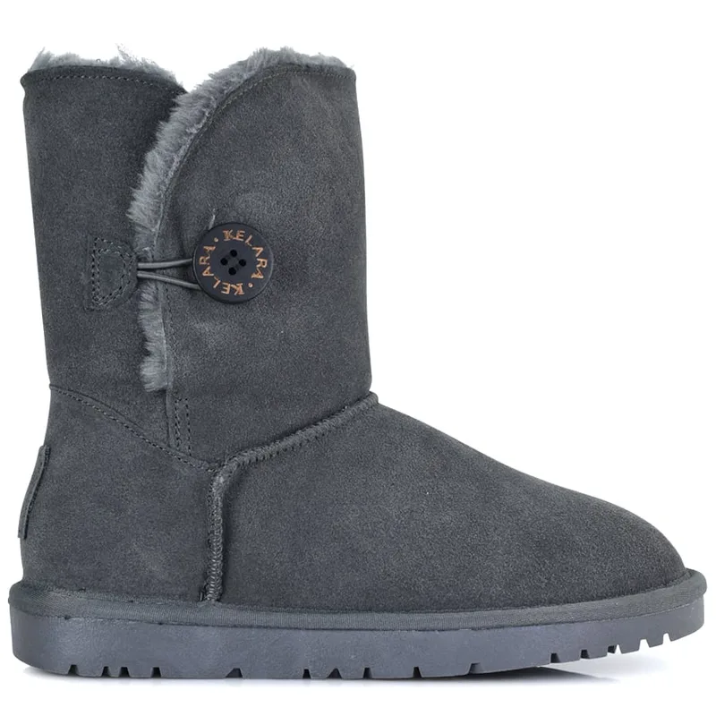 Γκρι δερμάτινο Australian Boot Kelara K21202