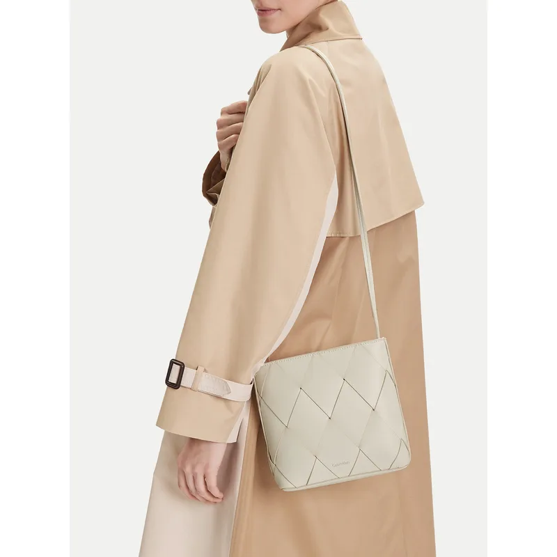 Τσάντα Calvin Klein Ck Woven Square Crossbody K60K612991 Λευκό